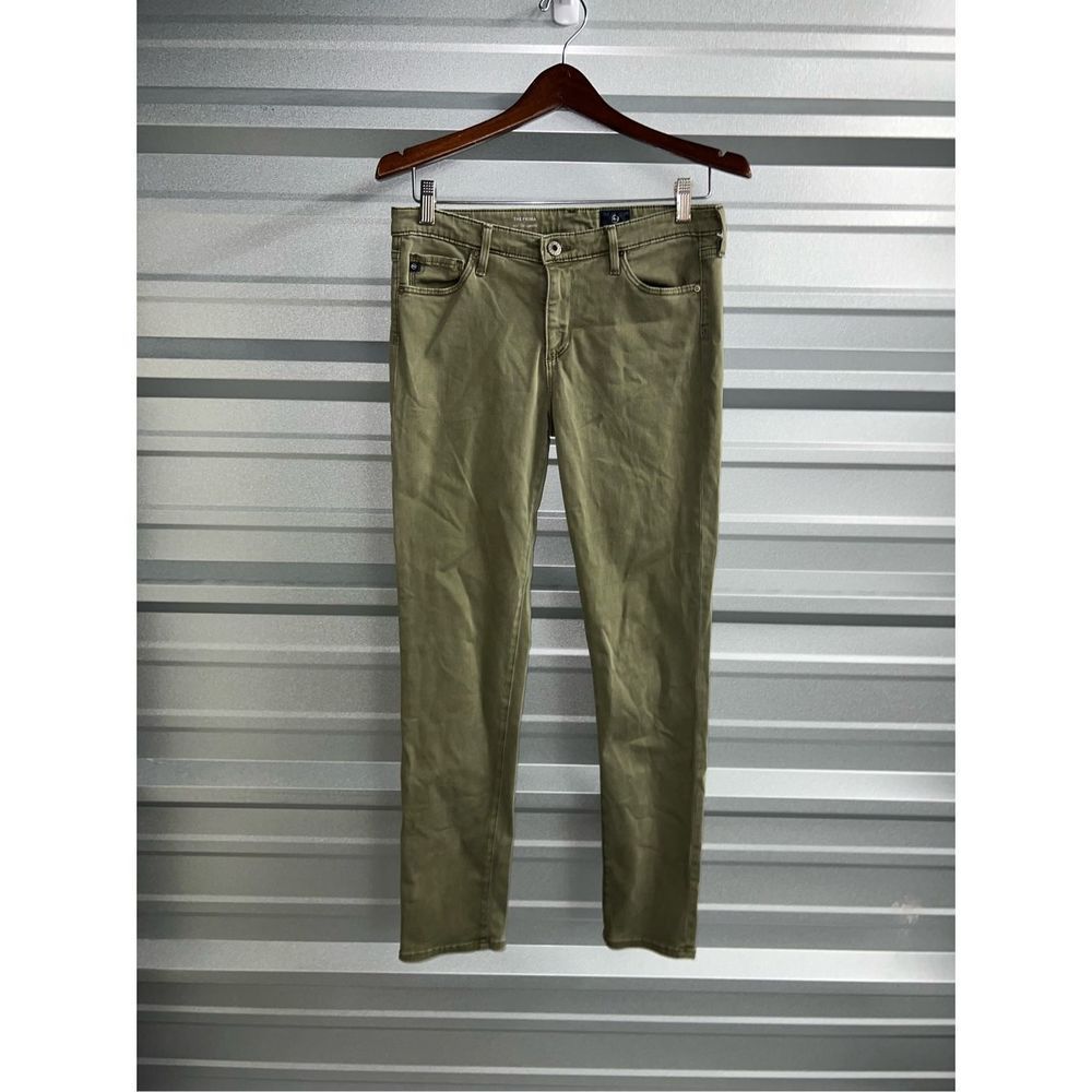 Olive Green AG Adriano Goldschimied The Prima Slim Strait Pants Size 28